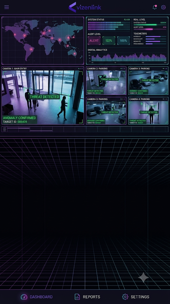 Vizenlink AI Threat Detection Dashboard